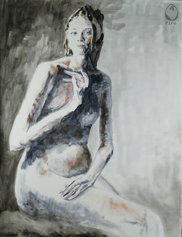 oil on paper - olio su carta di Piro